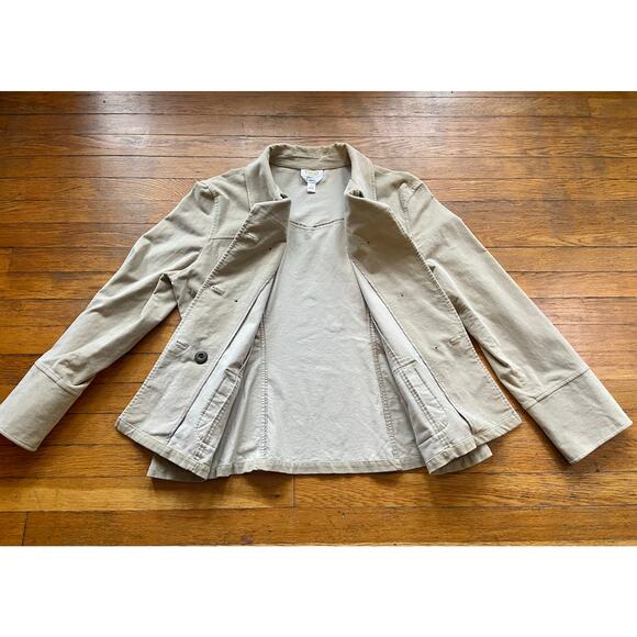 TALBOTS Stretch Cream Cotton Velvet Peacoat sz 18 - Picture 7 of 12